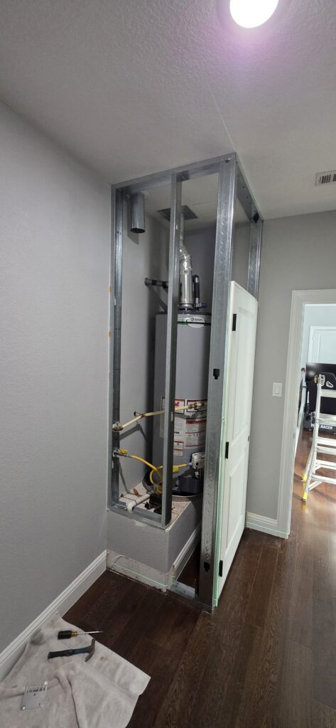 Water Heater Enclosure before