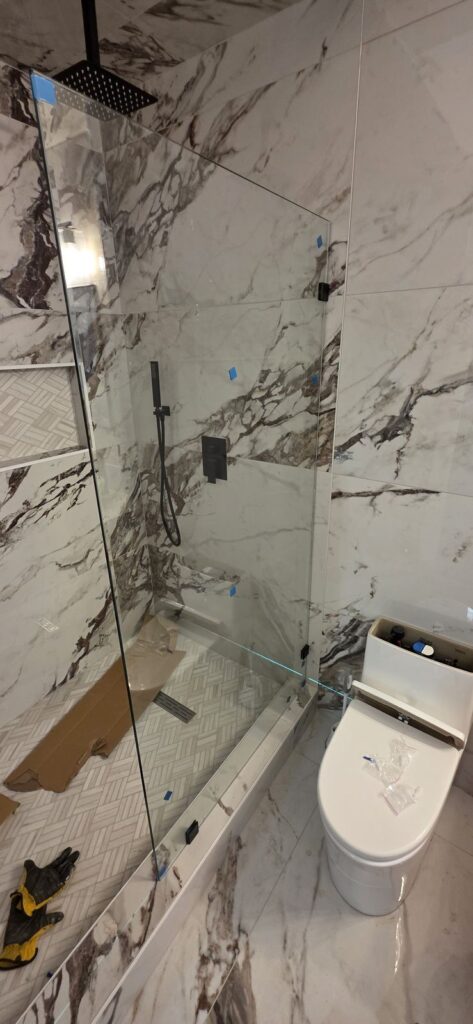 Frameless shower glass – Fixora Remodeling, Plano TX