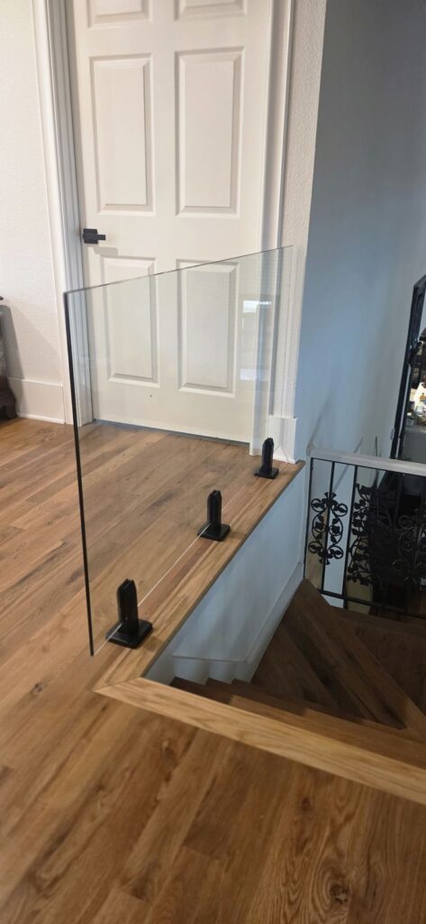 Glass stair railing – Fixora Remodeling, Plano TX