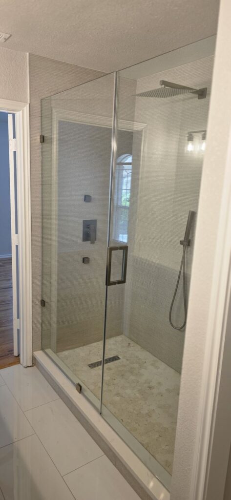 Glass shower door – Fixora Remodeling, Plano TX