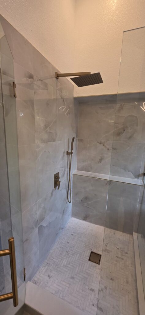 Frameless shower glass – Fixora Remodeling, Plano TX