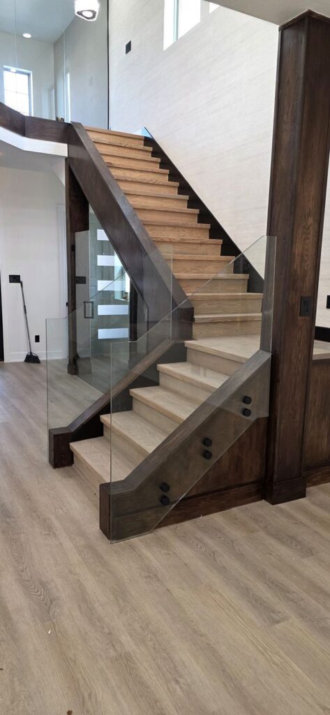 Staircase with glass railing – Fixora Remodeling, Plano TX