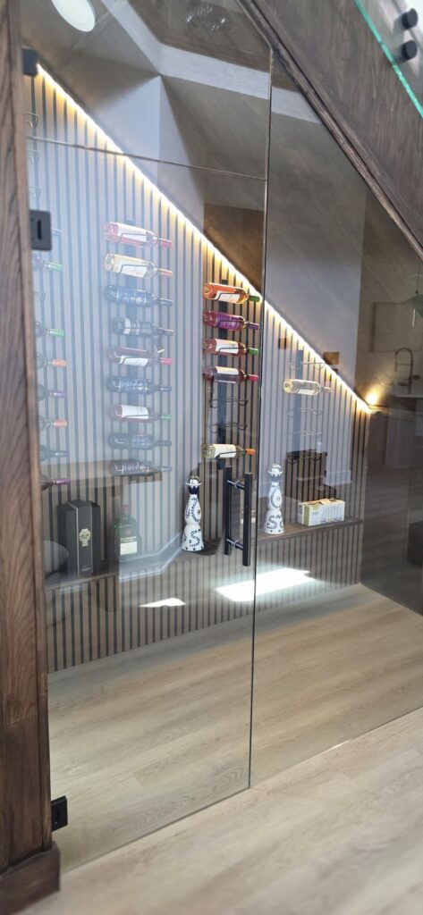 Glass wall under the stairs – Fixora Remodeling, Plano TX