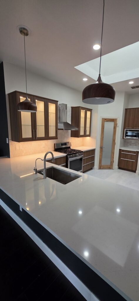 Kitchen remodel with quartz island – Fixora Remodeling, Plano TX