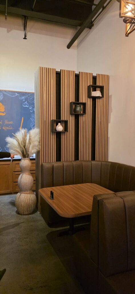 Restaurant wood slat wall – Fixora Remodeling, Plano TX